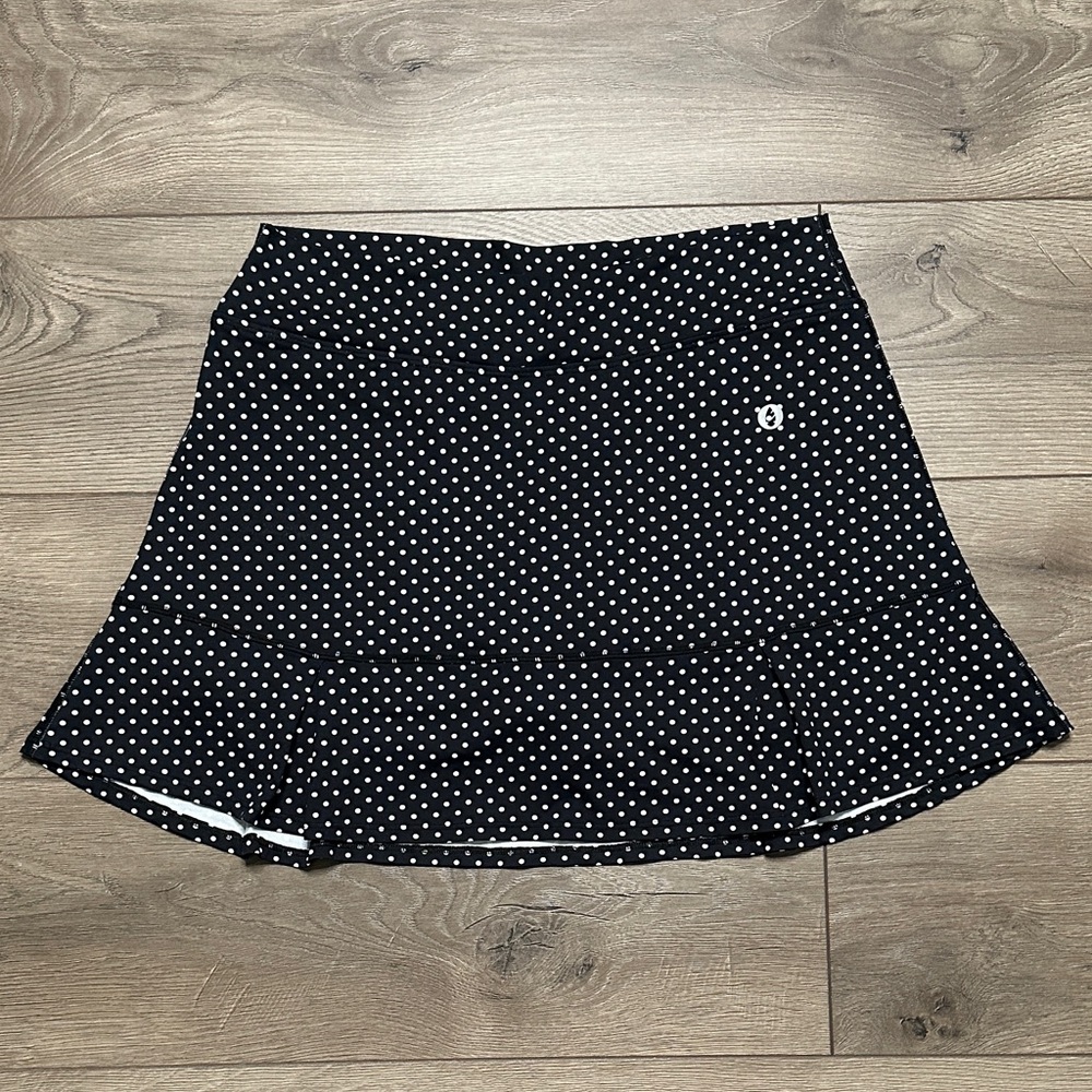 Dona Jo 16" JoJo Skirt Skort High Rise‎ Black Polka Dot Size XL